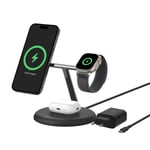 Belkin 3-in-1 Flex Wireless Charging Stand with Qi2 Magnetic 15w - Black