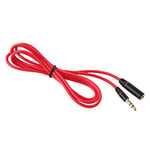3.5mm Male To Female Stereo Audio Aux Headphones Headsets Computer Cables Connector Jack Socket Extension Cords - Red