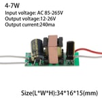 1pc Led Current Driver Power Supply Lighting Transformer 4-7w