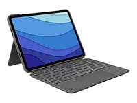 Logitech Combo Touch Case with Keyboard for iPad Pro 11 Inch (1A, 2, 3rd Gen - 2018, 2020, 2021) – Removable Backlit Keyboard, Trackpad, Smart Connector – QWERTY Layout Spanish – Grey