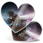 2 x Heart Stickers 15 cm - Old style Movie Projector Cinema #45924