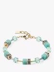 COEUR DE LION Swarovski Crystal Cube Bracelet, Green/Gold