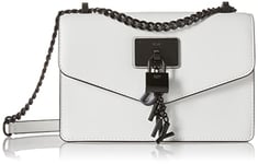 DKNY Women's Classic Elissa-sm Shouldr Flp Shoulder Bag, Optic White, S