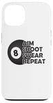 Coque pour iPhone 13 Pool Aim Shoot Swear Repeat – Funny Pool Black 8 Ball