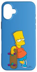 Coque pour iPhone 16 Plus The Simpsons Bart Simpson Bleu ciel