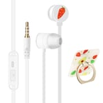 LinQ Earphones WiJack 3.5mm Fruit Design Stand Ring, White