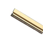 Amig - Draught Excluder for Entrance or Passage Doors | Self-Adhesive Overlay Draught Excluder | Hair Brush | Plastic Sheet Between The Brush | 1 m | Gold | Aluminium