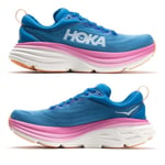 HOKA ONE ONE Bondi 8 Textile Löparskor för Kvinnor, Låg Profil Blue Pink 40.5