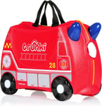 Trunki Childrens Ride On suitcase and kids hand luggage in Frank the Fire Truck