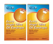 2 x Care Extra Virgin Olive Oil Ear Drops - Softens & Removes Earwax - 10ml