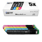 5x Toner for Ricoh Mp C2530 C2030 C2550spf C2050 C2550csp C2050spf, 841196 CMYK