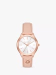 Michael Kors MK7467 Slim Runway Leather Strap Watch, Rose Gold