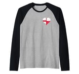 For Polish English A Small Vintage Flag of Poland England Raglan Baseball Tee