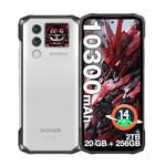 DOOGEE Blade10 Max Rugged Smartphone, 10300mAh, 20GB+256GB/2TB, 1.54" Back Display & 6.56" 90Hz Screen, Android 14 Rugged Phone, 50MP Camera, 3 Card Slots SIM Free Unlocked/NFC/OTG/IP69K - Silver