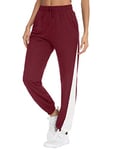 Doaraha Pantalon Jogging Femme Hiver 100% Coton Léger Confortable et Agréable à Porter Idéal pour Sport Yoga Pantalon de Sport Hiver,A Rouge,L