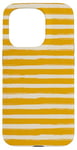 Coque pour iPhone 15 Pro Jaune moutarde Beige rayé Girly Esthétique Preppy Stripes