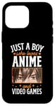 Coque pour iPhone 16 Pro Max Juste un garçon qui aime les anime et les jeux vidéo