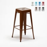 Tabouret de bar design industriel en acier et métal steel up Couleur: Marron