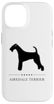 Coque pour iPhone 14 Silhouette noire Airedale Terrier