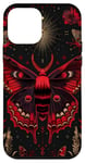 Coque pour iPhone 12 mini Rouge Art Déco Géométrique Death Moth Dark Goth Girl Fantaisie