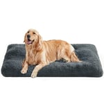 Feandrea Panier pour Chien, Canapé, Lit pour Animaux, 122 x 74 cm, Rembourrage Moelleux, Lavable, Coussin pour Chien, Gris Foncé PGW204G02