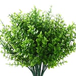 N/N HBree Lot de 12 plantes artificielles d'extérieur en plastique pour plantes de blé vertes et arbustes résistants aux UV
