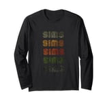 Love Heart Sims Tee Grunge Vintage Style Black Sims Long Sleeve T-Shirt