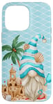 Coque pour iPhone 14 Pro Max Beach Gnome With Sand Castle For Women And Men Cute Vacation