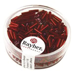 Rayher 1406518 Verre Boîte Stylos, 7/2 mm, avec Reflets Argentés, 15 g, Rouge