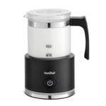 VonShef Milk Frother, Electric Warmer with Hot or Cold Functionality with Detachable Glass Jug & Non-Slip Feet, Ideal for Cappuccino, Latte, Macchiato a Hot Chocolate 250ml Black