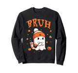 Bruh Ghost Halloween Cute Ghost Trick Or Treat Candy Pumpkin Sweatshirt