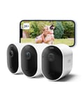 Arlo Pro 5 Security Camera Outdoor, 2K 8-Month* Battery Operated Home Outdoor Camera With Advanced Colour Night Vision, Light, Siren & Dual-Band WiFi, Arlo Secure Free Trial, 3 Cameras, White