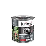 Julien Peinture Fer Anti-Rouille Brillant - Portes, grilles, portails, mobilier de jardin en métal - Gris Anthracite 0,25 L