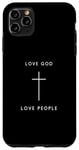 Coque pour iPhone 11 Pro Max Love God Love People Cross - Minimaliste Christian Jésus