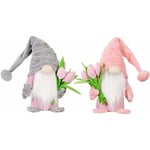 Plush Tomte Dock Ansiktslös GNOME Dock Mors Dag Tulpanbukett Prydnader Rum Dekoration Jultomte Dekorationer Svenska Figurer Skandinaviska Tomtar Present Föd