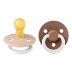 BIBS Colour GLOW Latex Round Blush/Woodchuck 2-pack - Flera storlekar