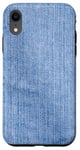 iPhone XR Jean Blue Denim Jeans Fabric Embroidered Style Case