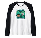 Minecraft Steve And Skeleton Watch Your Back Poster Raglan Baseball Tee