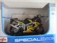 MAISTO  MINIATURE MOTO 1/18° SUZUKI GSX R 600 NOIRE JAUNE