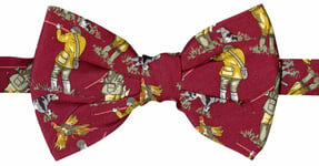 THE TIE STUDIO - Birds Hunting Shooting Bright Burgundy Silk Novelty Bow Tie