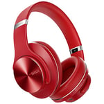 DOQAUS Casque Bluetooth sans Fil 90 Heurs de Lecture,Casque Pliable Audio Bluetooth 3 Modes EQ,Wireless Headphones Bluetooth Microphone Intégré pourTéléphone/Tablette/PC-Rouge