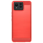 Avizar Case for Asus Zenfone 11 Ultra Silicone Design Brushed Effect, Red