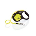 Flexi New Neon Tape Yellow Small 5m Retractable Dog Leash/Lead for dogs up to 15kgs/33lbs