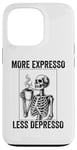 Coque pour iPhone 13 Pro Plus d'expresso Moins de Depresso Funny Coffee Expresso Lover