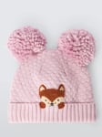 John Lewis Baby Fox Beanie, Purple