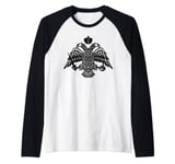 Greece Orthodox Byzantium Cross NIKA Eagle Greek big chest Raglan Baseball Tee