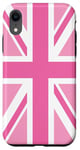 Coque pour iPhone XR Rose, drapeau du Royaume-Uni Union Jack