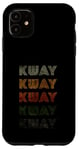 Coque pour iPhone 11 T-shirt Kway Love Heart style grunge vintage noir Kway