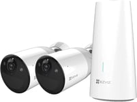 EZVIZ Security Camera Outdoor 2-Cam, 365-Day Battery, IP66, Colour Night Vision