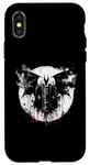 Coque pour iPhone X/XS Black Magic Book Bat – Chauve-souris effrayante monstre Halloween Lover